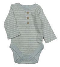 Světlemodro-bílé pruhované žebrované body George