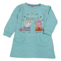 Světlemodré teplákové šaty s Peppou a Suzie 