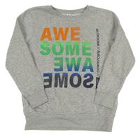 Světlešedá mikina s nápisy Yigga