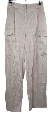 Dámské světlerůžové metalické volné kalhoty s kapsami River Island 