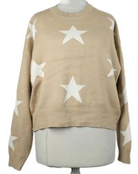 Dámský béžový hvězdičkovaný crop svetr Apricot 