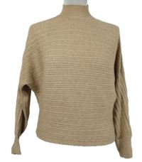 Dámský béžový žebrovaný crop svetr New Look 