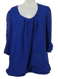 Dámská kobaltově modrá šifonová halenka Ashley Brooke 