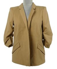 Dámský béžový sakový cardigán s řasenými rukávy River Island 