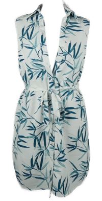 Nové - Dámské bílo-modré vzorované košilové šaty s páskem Apricot 