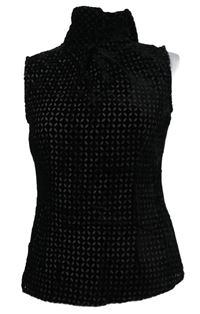 Dámská černá vzorovaná sametová halenka s rolákem Principles 