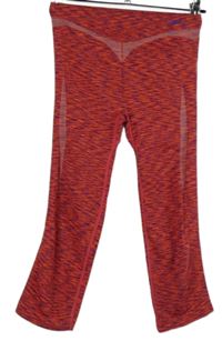 Dámské červeno-růžové melírované sportovní capri legíny Crane 