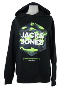 Pánská černá mikina s logem a kapucí Jack & Jones