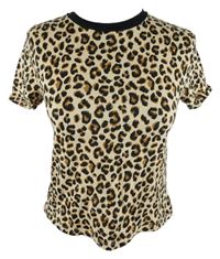 Dámské béžovo-černé vzorované tričko H&M