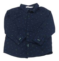 Tmavomodrá vzorovaná košile H&M