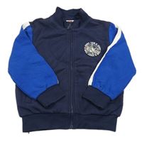 Tmavomodro-modrá propínací mikina s Tom a Jerry 