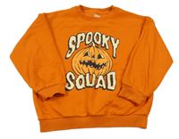 Oranžová mikina s dýní a nápisem F&F