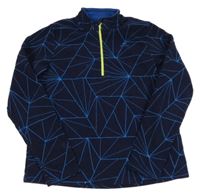 Tmavomodrá vzorovaná fleecová funkční mikina Decathlon