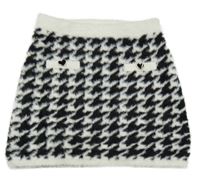 Černo-bílá vzorovaná pletená sukně River Island
