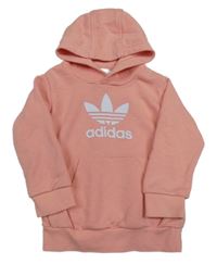Světlerůžová mikina s logem a kapucí Adidas