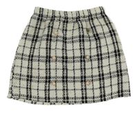 Bíflo-černá kostkovaná sukně Shein