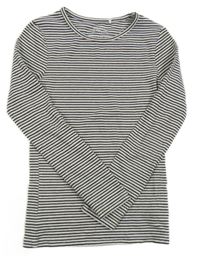 Bílo-černo-zlaté pruhované triko Next