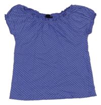 Modré tričko s bílými puntíky H&M