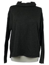 Dámské šedo-černé kostkované triko s pruhy a rolákem Opus