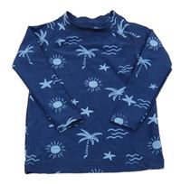 Tmavomodré UV triko s palmami Lily & Dan