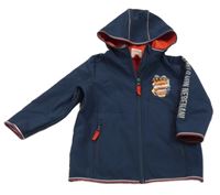 Tmavomodrá softhellová bunda s požárníkem Samem a kapucí