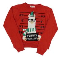 Červený crop svetr s lamou H&M