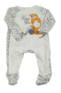 Bílo-šedý vzorovaný overal s tygrem 