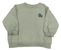 Světlezelenáý oversize mikina s autem Next