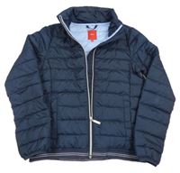 Tmavomodrá šusťáková prošívaná lehká zateplená bunda S. Oliver