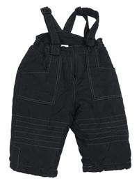 Černé šusťákové oteplovačky s kšandami 