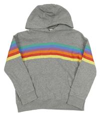 Šedá mikina s pruhy a kapucí Next