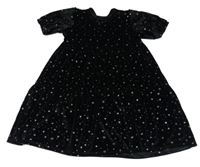 Černé sametové šaty s hvězdami F&F