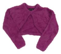 Purpurové pleteno/chlupaté bolérko 