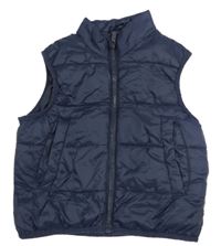 Tmavomodrá šusťáková prošívaná zateplená vesta Primark