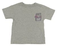 Šedé tričko s palmami Urban