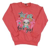 Růžová mikina s medvídkem 