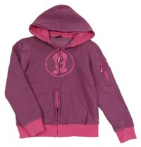 Fialová propínací mikina s potiskem a kapucí TrollKids
