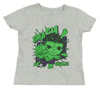 Šedé melírované tričko s Hulkem Primark
