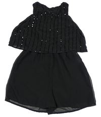 Černý šifonový kraťasový overal s flitry H&M