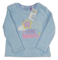Nové - Světlemodrá chlupatá mikina s kometou Primark