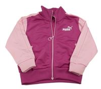 Růžovo-světlerůžová propínací sportovní mikina s logem Puma