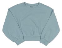 Modrá žebrovaná crop mikina Next 