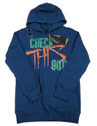 Nové - Tmavomodrá dlouhá mikina s nápisem a kapucí Chapter Young 