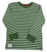 Tmavozeleno-bílé pruhované triko Next