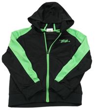 Černo-zelená sportovní propínací mikina s kapucí Prp Touch 