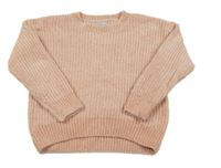 Světlerůžový žinylkový svetr Terranova