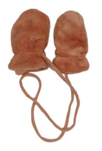 Růžové chlupaté podšité rukavice