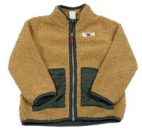 Béžová huňatá propínací podšitá mikina H&M