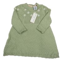 Nové - Světlezelené pletené šaty s kytičkami Cupcakes and Cashmere