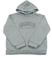 Šedá melírovaná mikina s nápisem a kapucí Shein